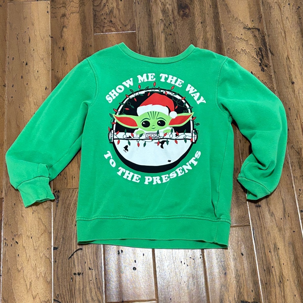Star Wars Green Kids Sweatshirt with Festive Print
